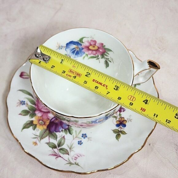 AYNSLEY Fine English Bone China Floral Teacup & Saucer - Picture 2 of 11